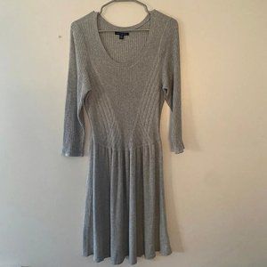 American Eagle AEO gray ribbed geometric sweater dress XL